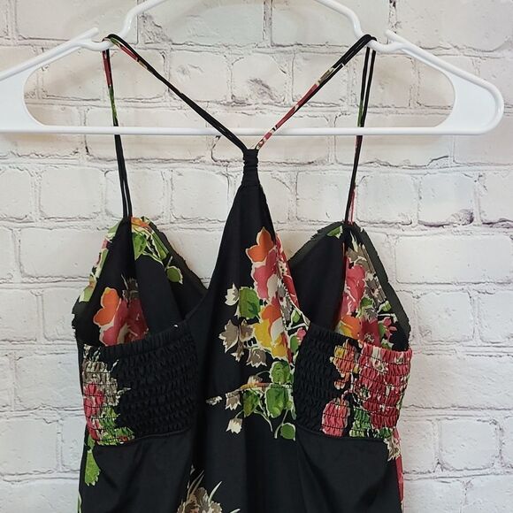 American Eagle Dress Babydoll Corset Black Floral Tiered Slip Sundress Summer - Picture 11 of 11